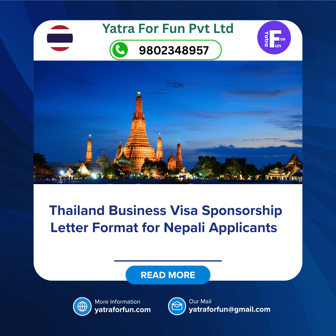 Thailand Business Visa Sponsorship Letter Format for Nepali Applicants