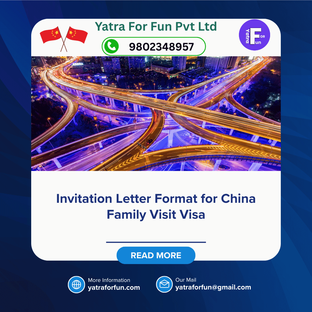 Invitation Letter Format for China Family Visit Visa