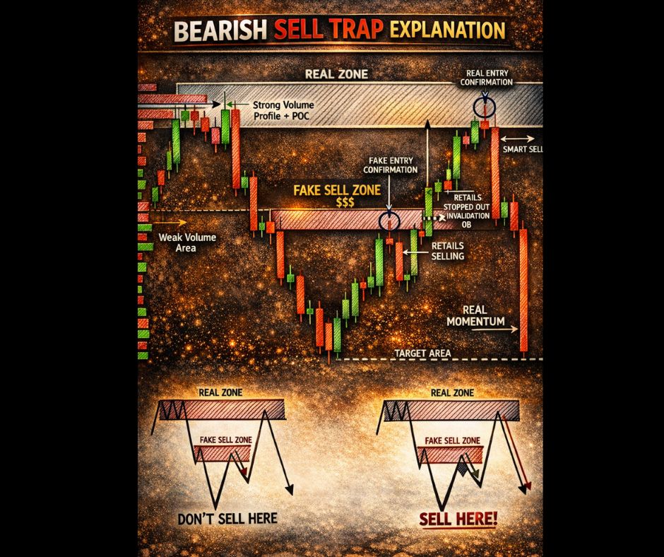 Bearish Sell Trap Explained: How Smart Money Outsmarts Retail Traders