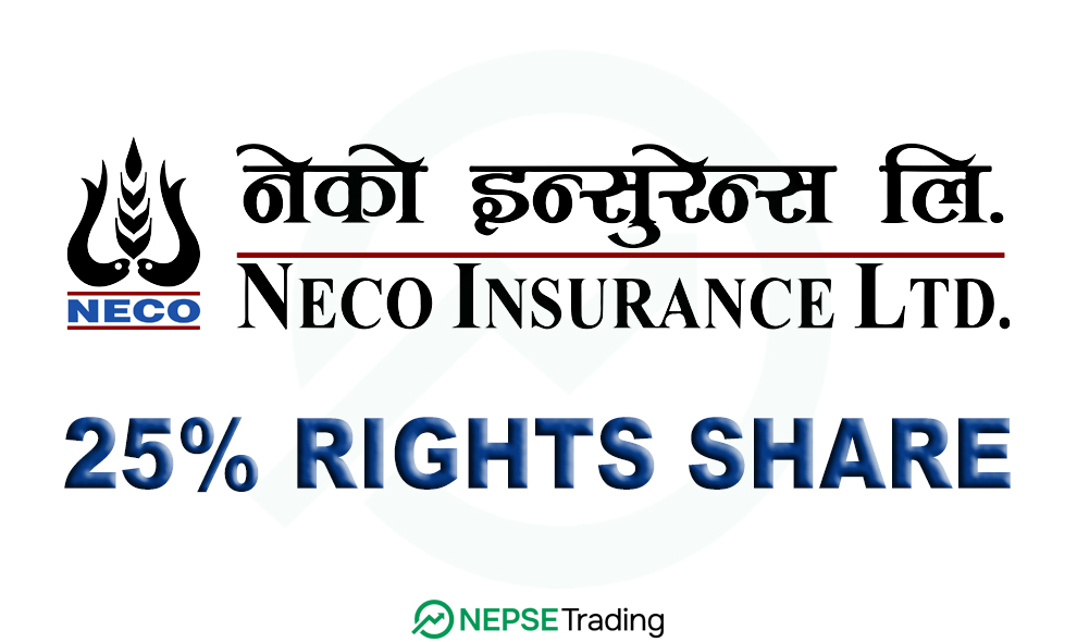 नेको इन्स्योरेन्सले आजदेखि २५% हकप्रद शेयर निष्काशन गर्दै